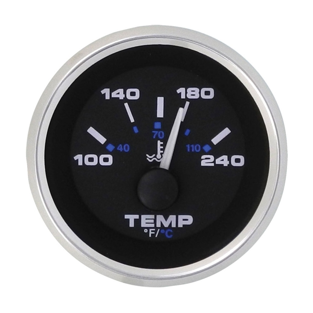 [112380-BLA] VEETHREE PREMIER PRO S/S TRIM GAUGE WATER TEMP 120°-240°F (112380)