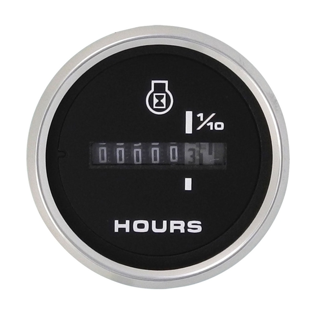 [112388-BLA] VEETHREE PREMIER PRO S/S TRIM GAUGE HOURMETER (112388)