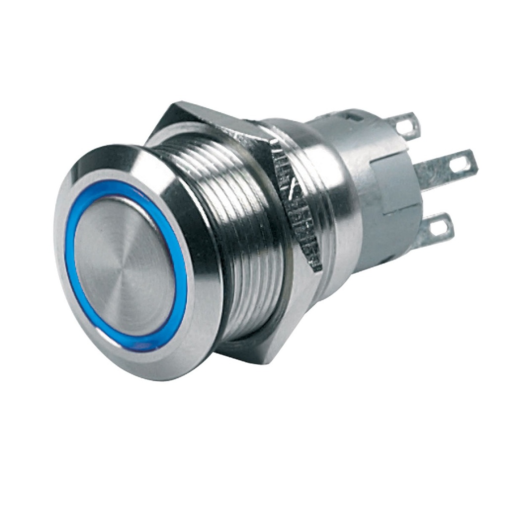 [112920-BLA] CZONE STAINLESS STEEL PUSH BUTTON SWITCH ON-OFF BLUE (112920)
