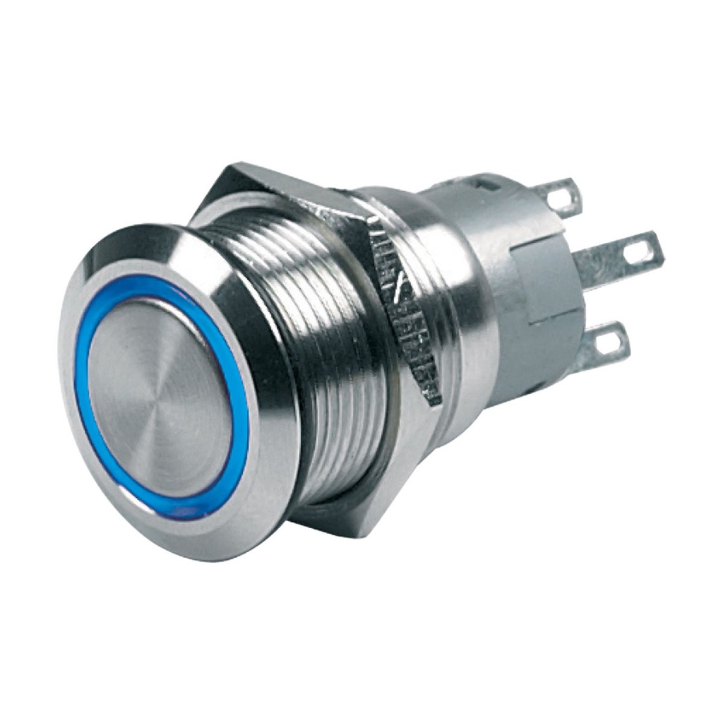 [112926-BLA] CZONE STAINLESS STEEL PUSH BUTTON SWITCH (ON)-OFF BLUE (112926)