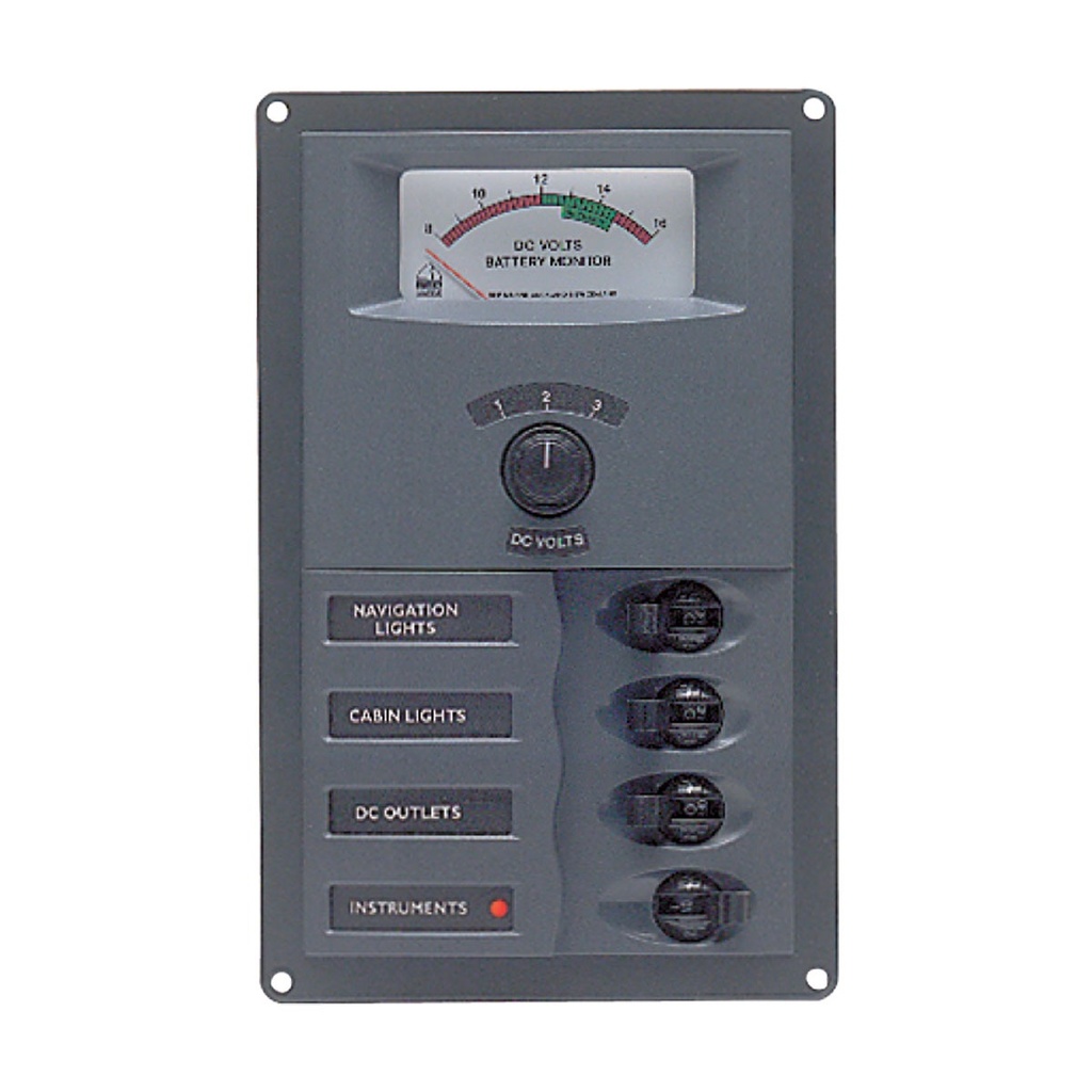 [113141-BLA] BEP DC CIRCUIT BREAKER PANEL 4CB 12V ANALOG (113141)