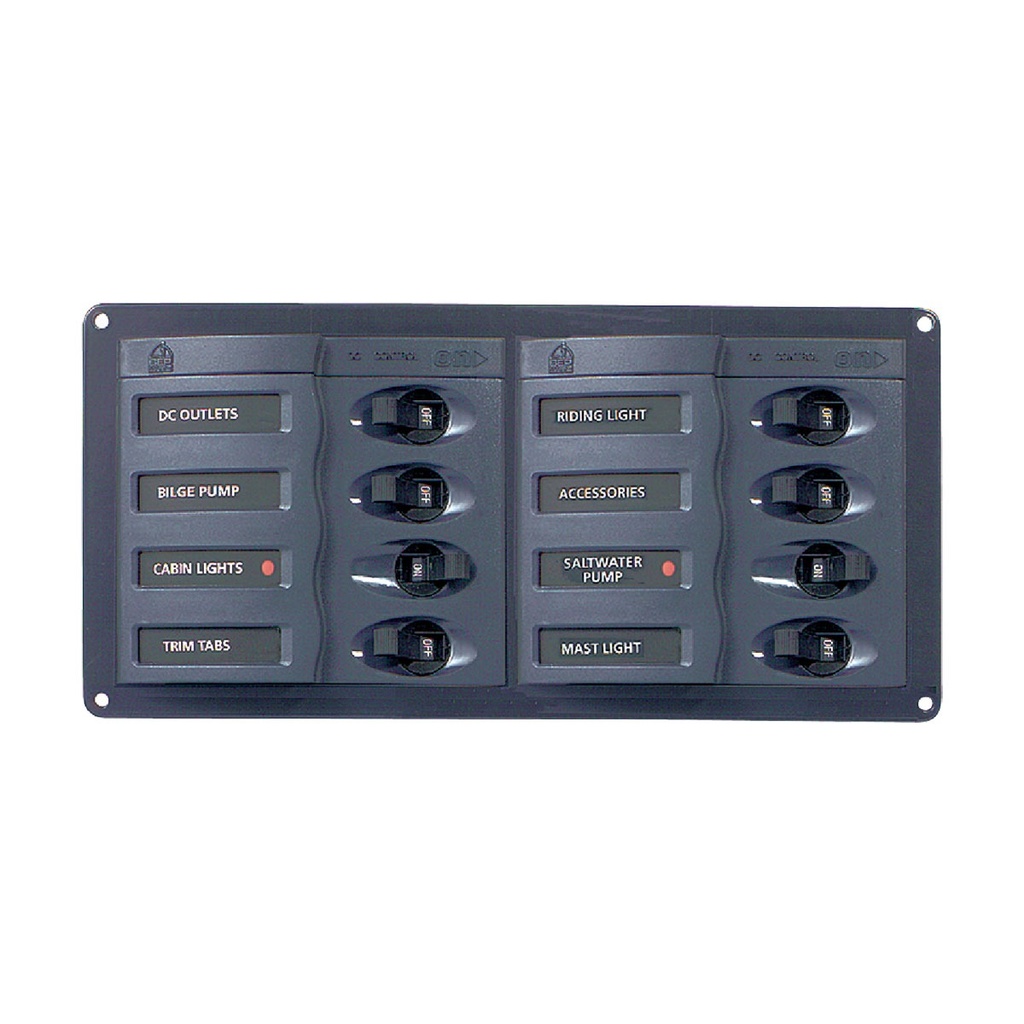 [113144-BLA] BEP DC CIRCUIT BREAKER PANEL 8CB HORIZONTALONTAL 12-24V (113144)