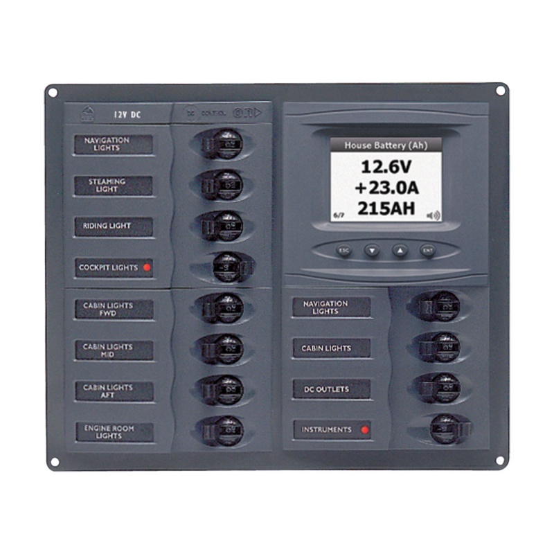 [113150-BLA] BEP DC CIRCUIT BREAKER PANEL 12CB 12-24V DIGITAL (113150)