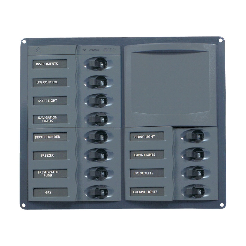 [113152-BLA] BEP DC CIRCUIT BREAKER PANEL 12CB 12-24V NO METER (113152)