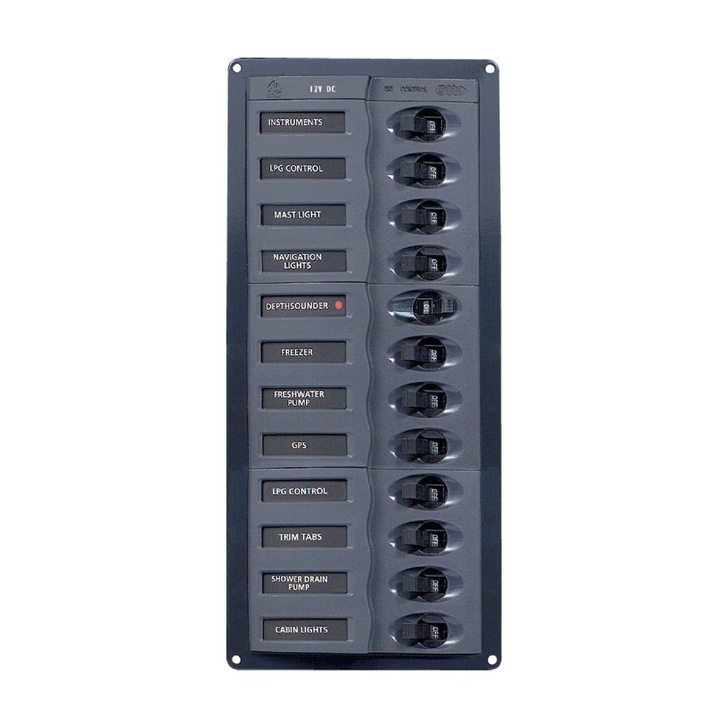 [113153-BLA] BEP DC CIRCUIT BREAKER PANEL 12CB VERTICAL NO METER (113153)