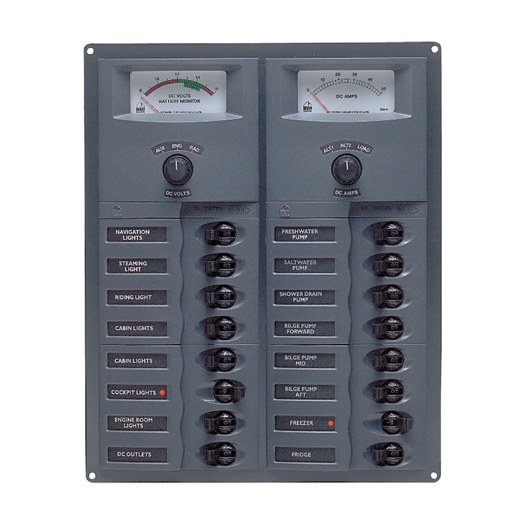 [113154-BLA] BEP DC CIRCUIT BREAKER PANEL 16CB 12V ANALOG (113154)