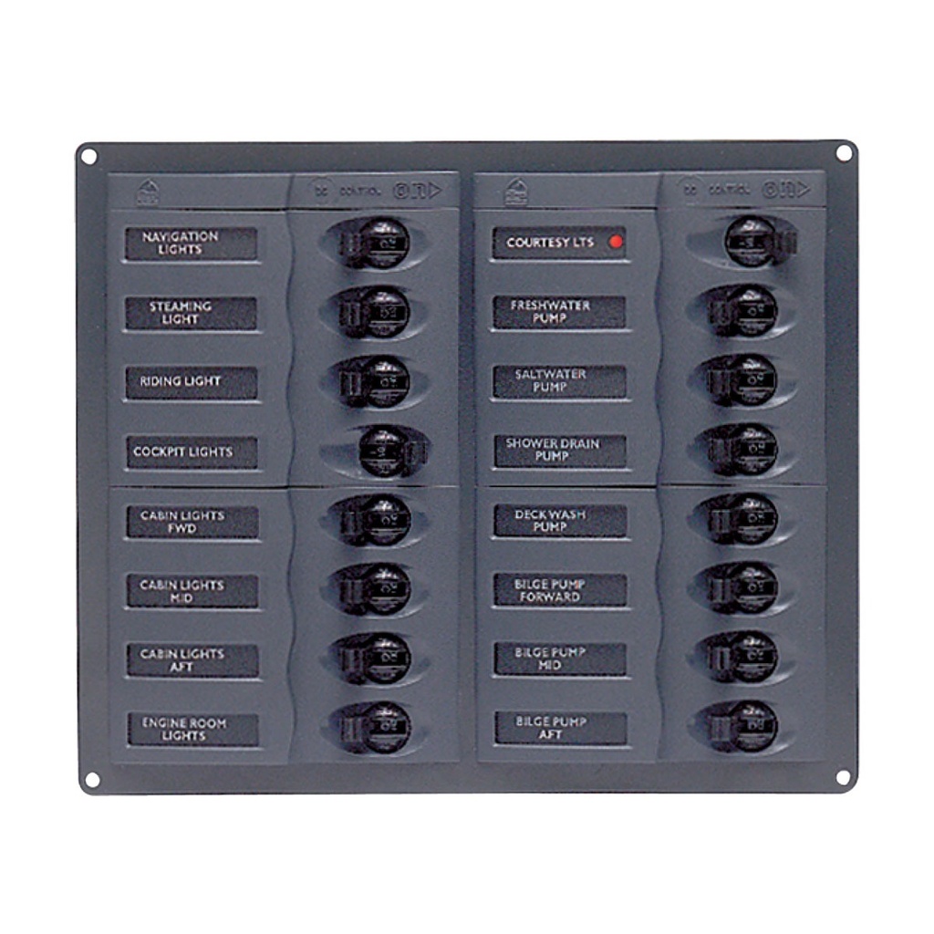 [113160-BLA] BEP DC CIRCUIT BREAKER PANEL 16CB 12-24V NO METER (113160)