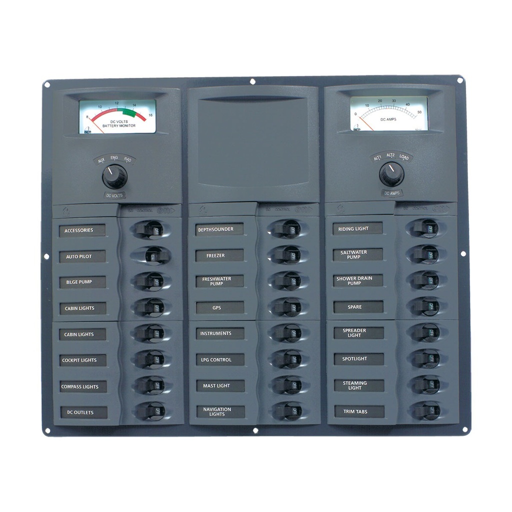 [113170-BLA] BEP DC CIRCUIT BREAKER PANEL 24CB 12V ANALOG (113170)