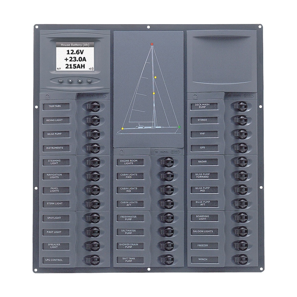 [113200-BLA] BEP CRUISER DC CIRCUIT BREAKER PANEL 32CB 12-24V DIG (113200)