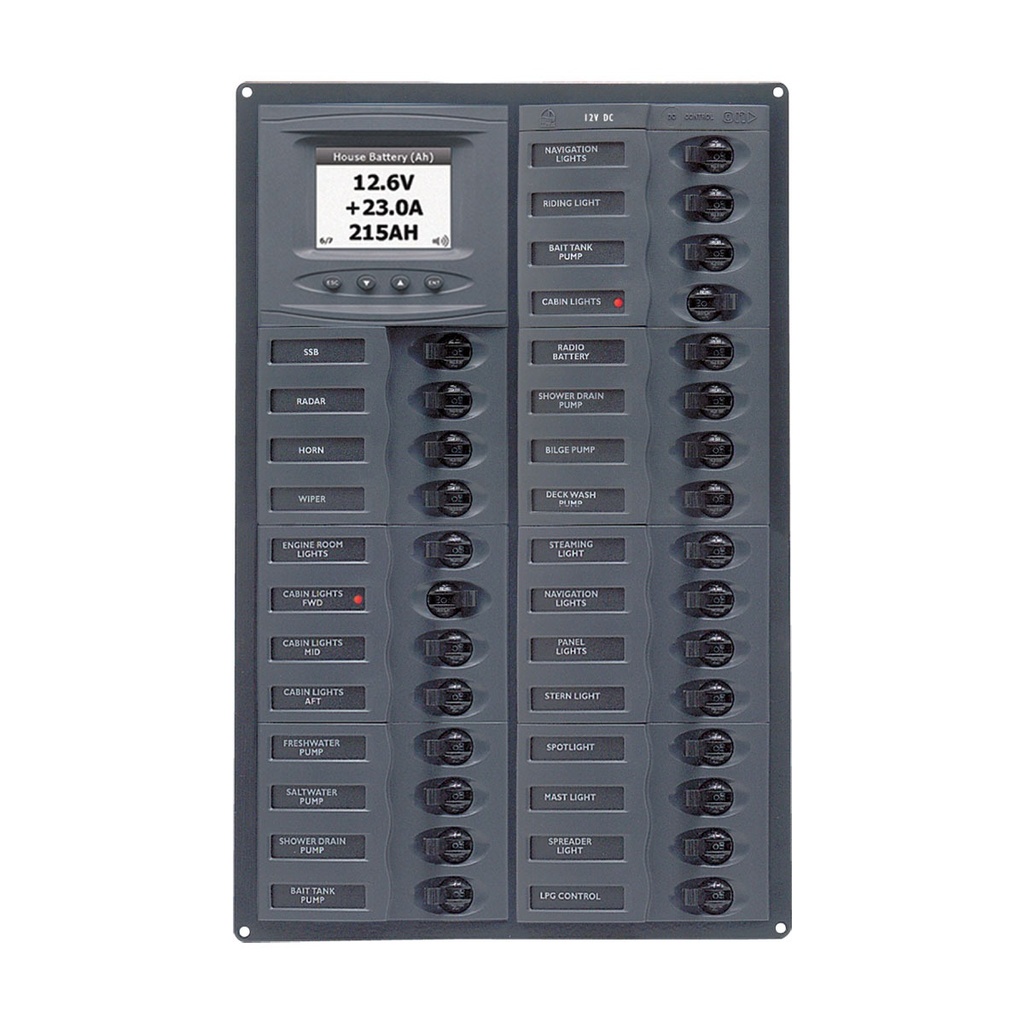 [113208-BLA] BEP MILLENNIUM DC CIRCUIT BREAKER PANEL 28CB 12-24V DIGITAL (113208)