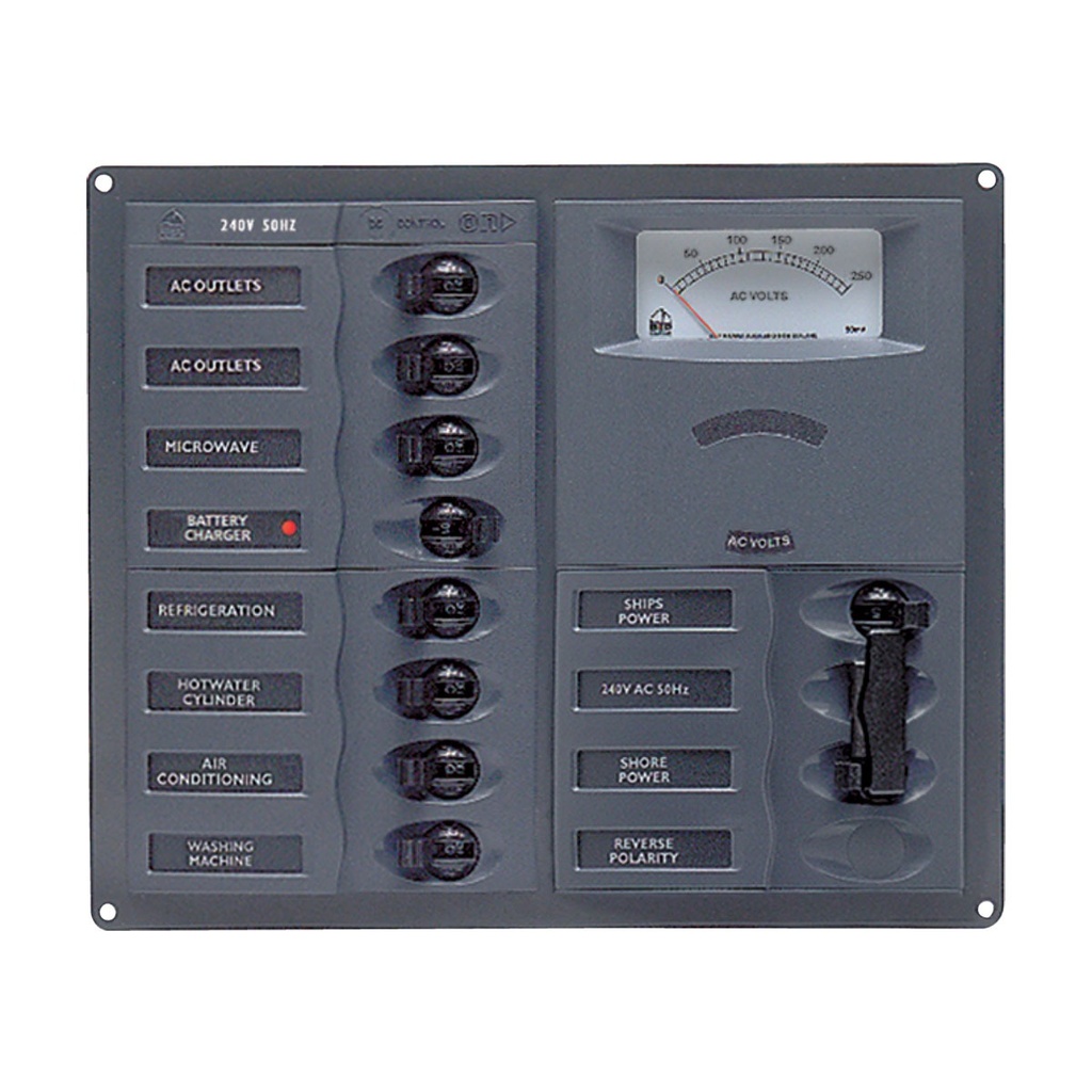 [113222-BLA] BEP AC CIRCUIT BREAKER PANEL 8CB 230V DIGITAL HORIZONTAL (113222)