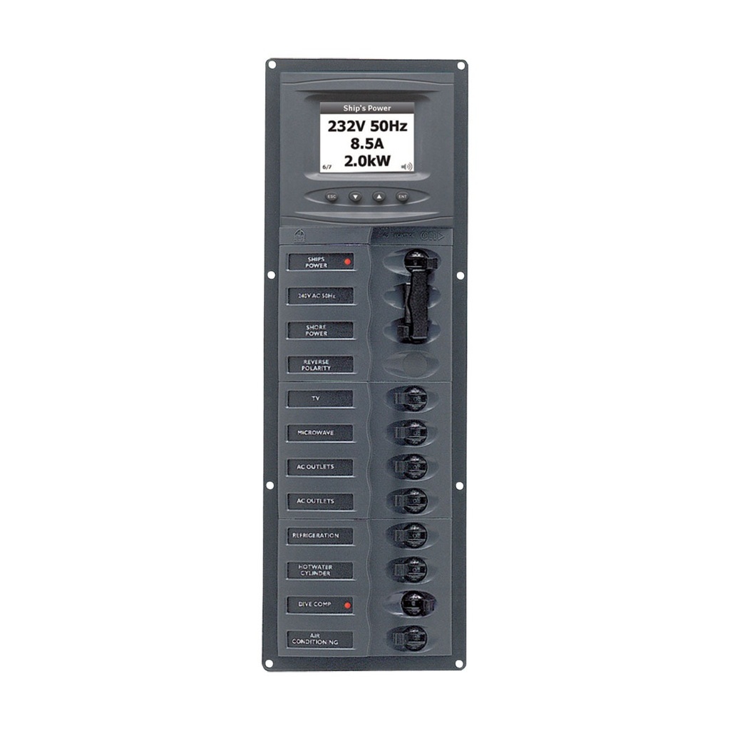 [113226-BLA] BEP AC CIRCUIT BREAKER PANEL 8CB AC DIGITAL VERTICAL (113226)