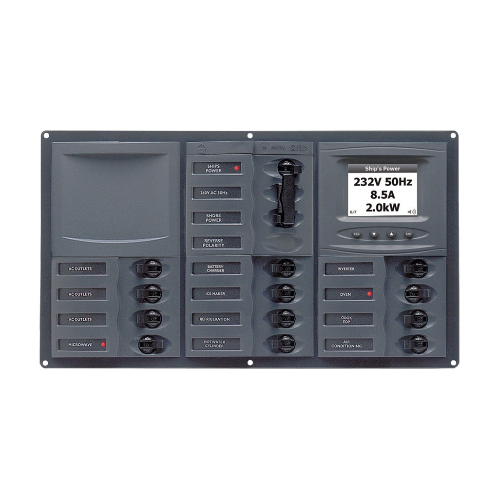[113230-BLA] BEP AC CIRCUIT BREAKER PANEL 12CB AC DIGITAL (113230)
