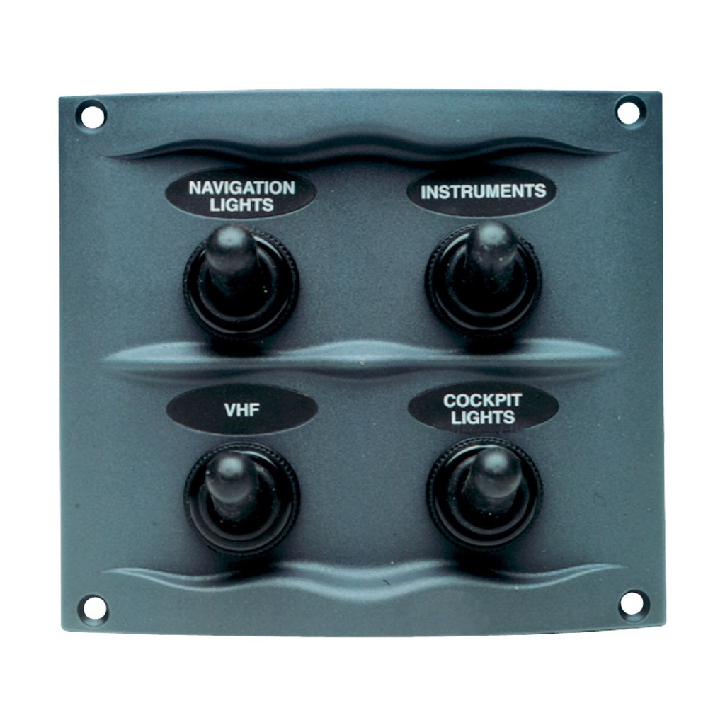 [113240-BLA] BEP WATERPROOF SWITCH PANEL 4 POSITION GREY (113240)
