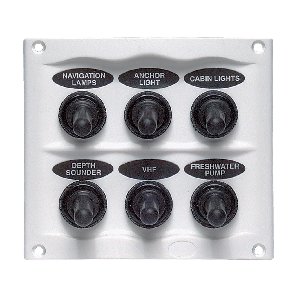 [113251-BLA] BEP WATERPROOF SWITCH PANEL 6 POSITION WHITE (113251)