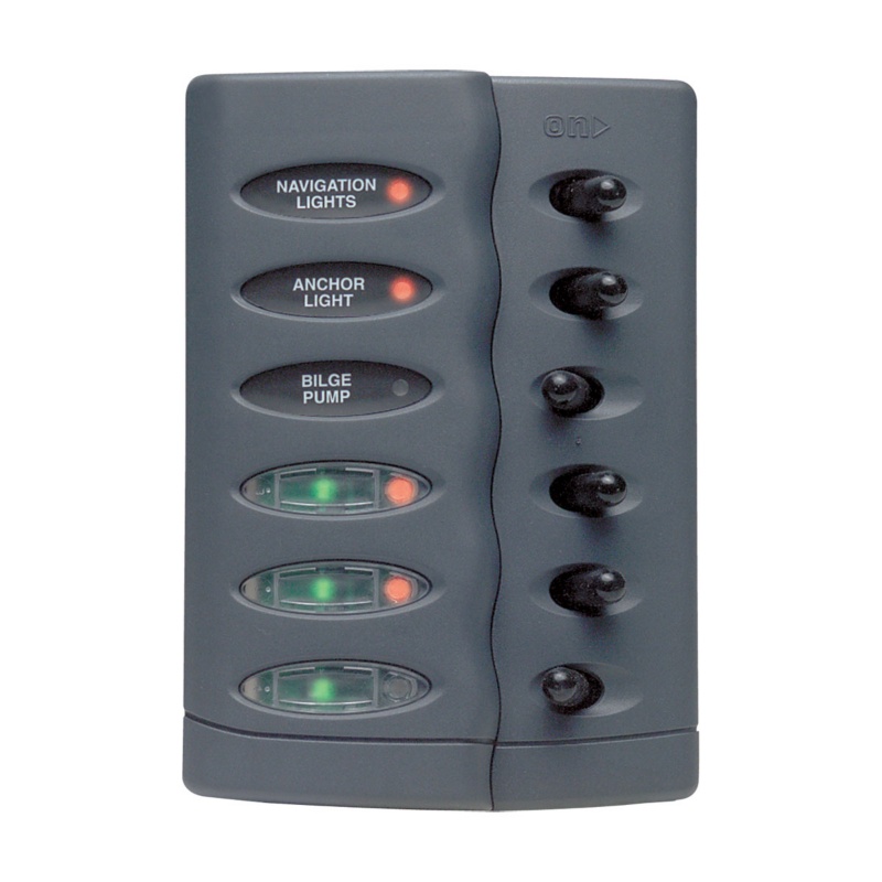 [113260-BLA] BEP CONTOUR SWITCH PANEL 6 POSITION GREY (113260)