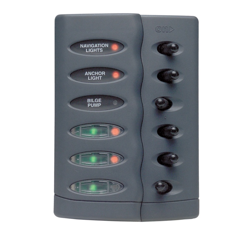 [113262-BLA] BEP CONTOUR SWITCH PANEL 6 POSITION GREY FUSED (113262)