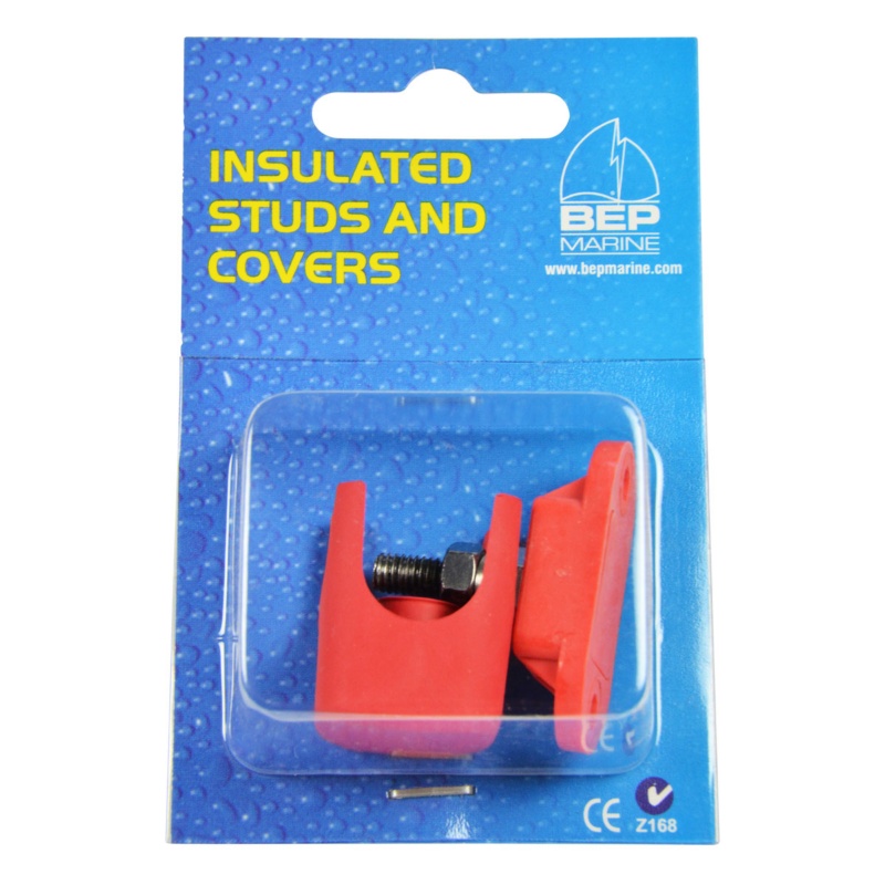 [113477-BLA] BEP INSULATED POWER STUD 6MM RED WITH COVER (113477)