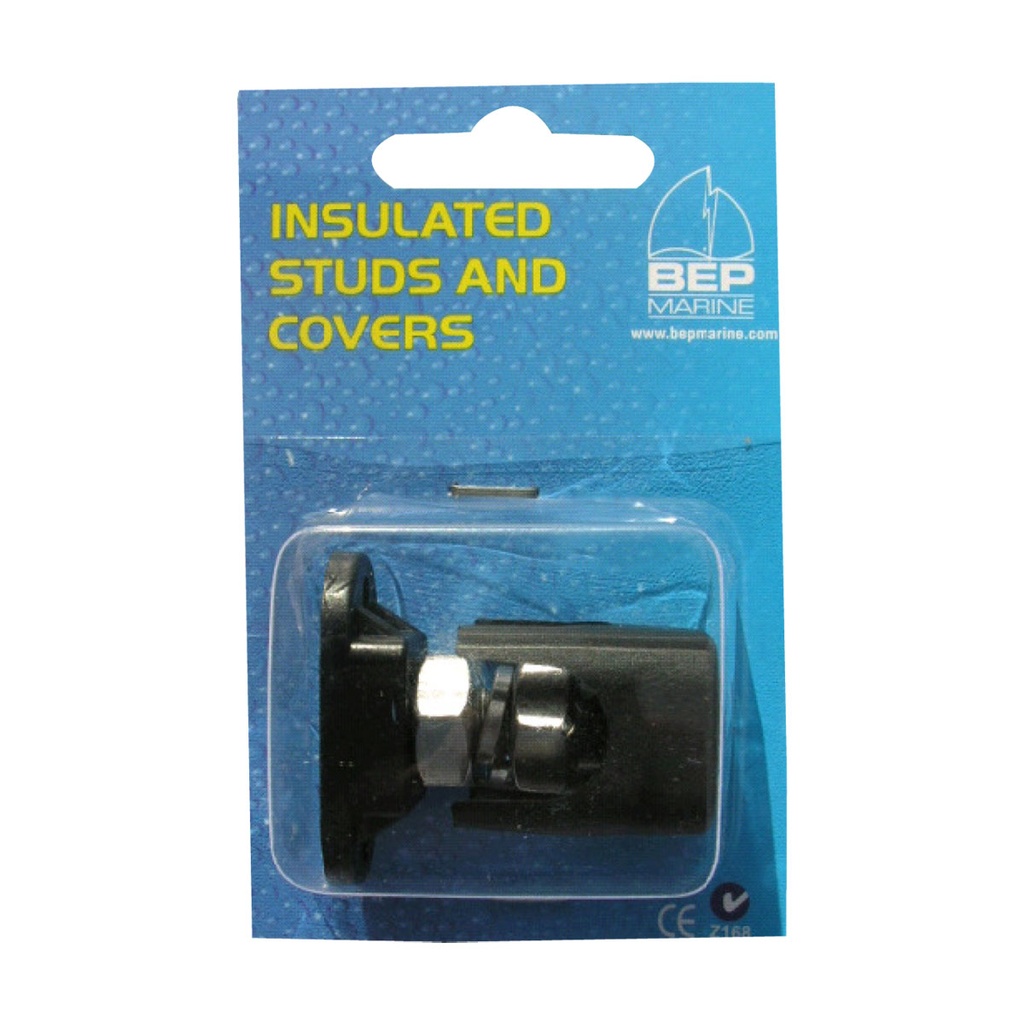 [113478-BLA] BEP INSULATED POWER STUD 6MM BLACK WITH COVER (113478)