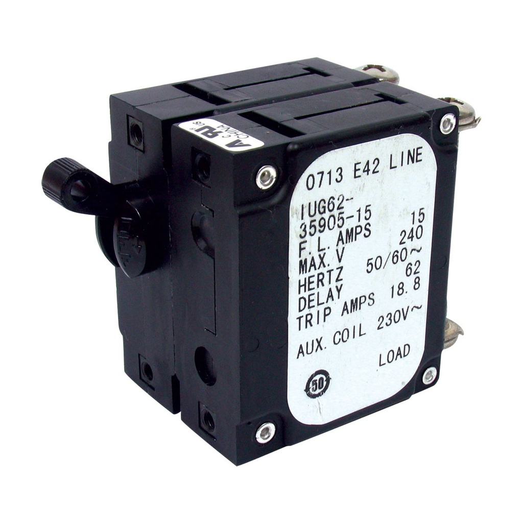 [113563-BLA] BEP REVERSE POLARITY CIRCUIT BREAKER 15A DOUBLE POLE (113563)