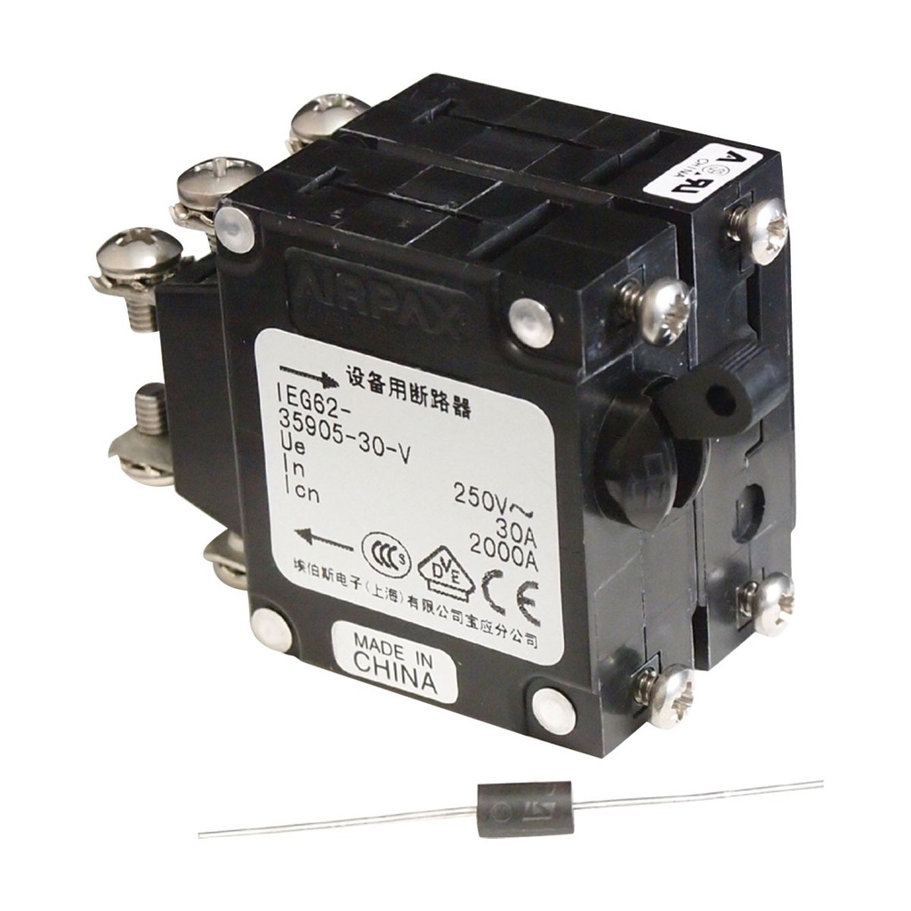 [113565-BLA] BEP REVERSE POLARITY CIRCUIT BREAKER 30A DOUBLE POLE (113565)
