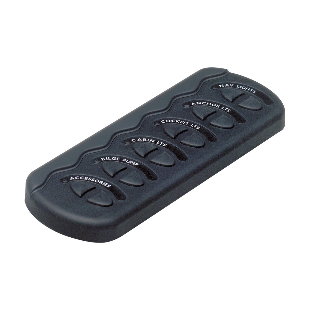 [113776-BLA] BEP CONTOUR GENII SWITCH PANEL 6 POSITION GREY NO FUSE (113776)