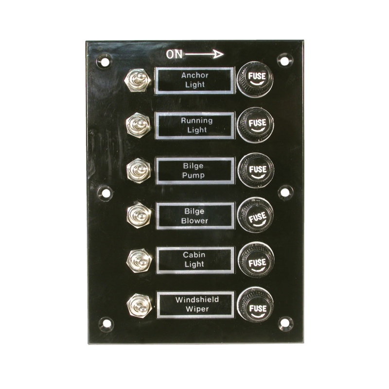 [114002-BLA] BLA BAKELITE SWITCH PANEL 6 POSITION (114002)