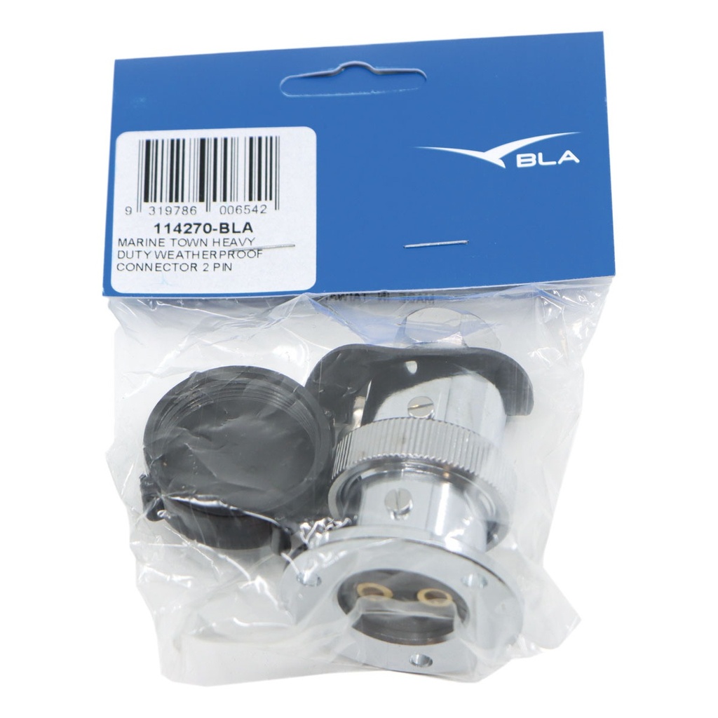 [114270-BLA] MARINE TOWN HEAVY DUTY WEATHERPROOF CONNECTOR 2 PIN (114270)