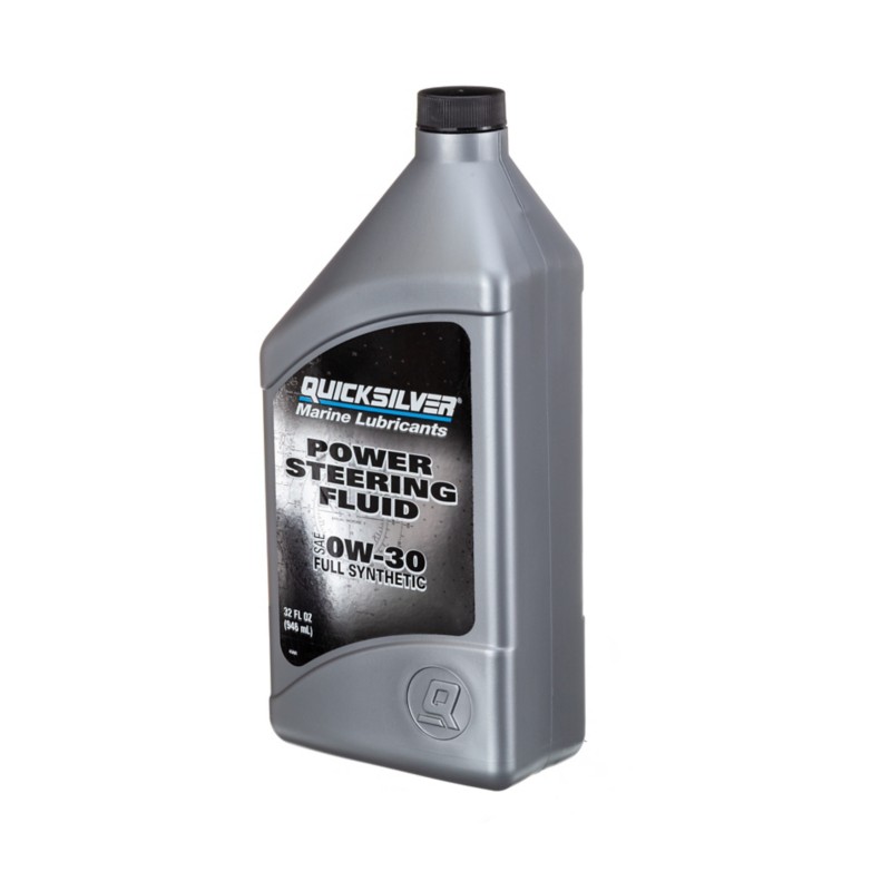 [92 858077Q01] QUICKSILVER SYNTHETIC POWER STEERING FLUID SAE 0W-30 - 946 ML (32 FL OZ) PLASTIC BOTTLE (858077Q01)