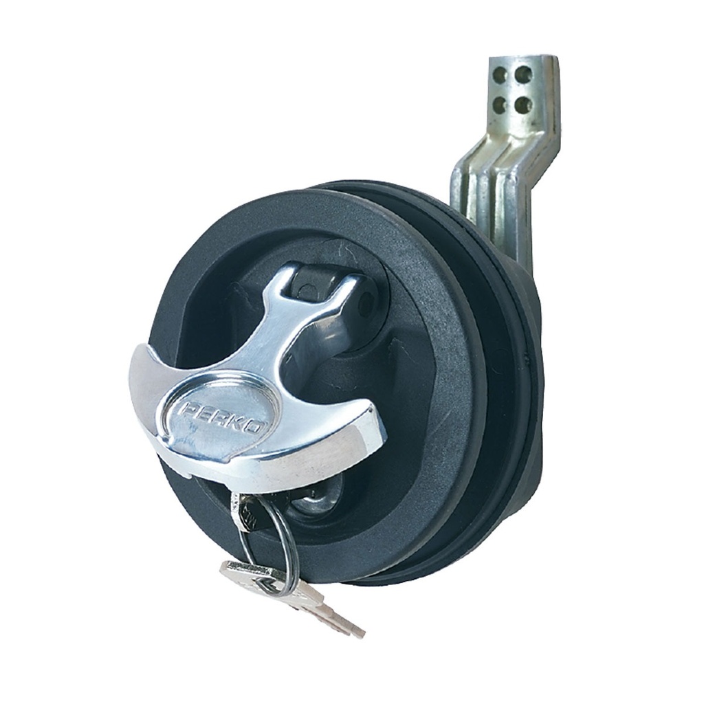 [402064-BLA] PERKO KEY LOCKING T HANDLE FLUSH CATCH CHROME/BLACK (402064)