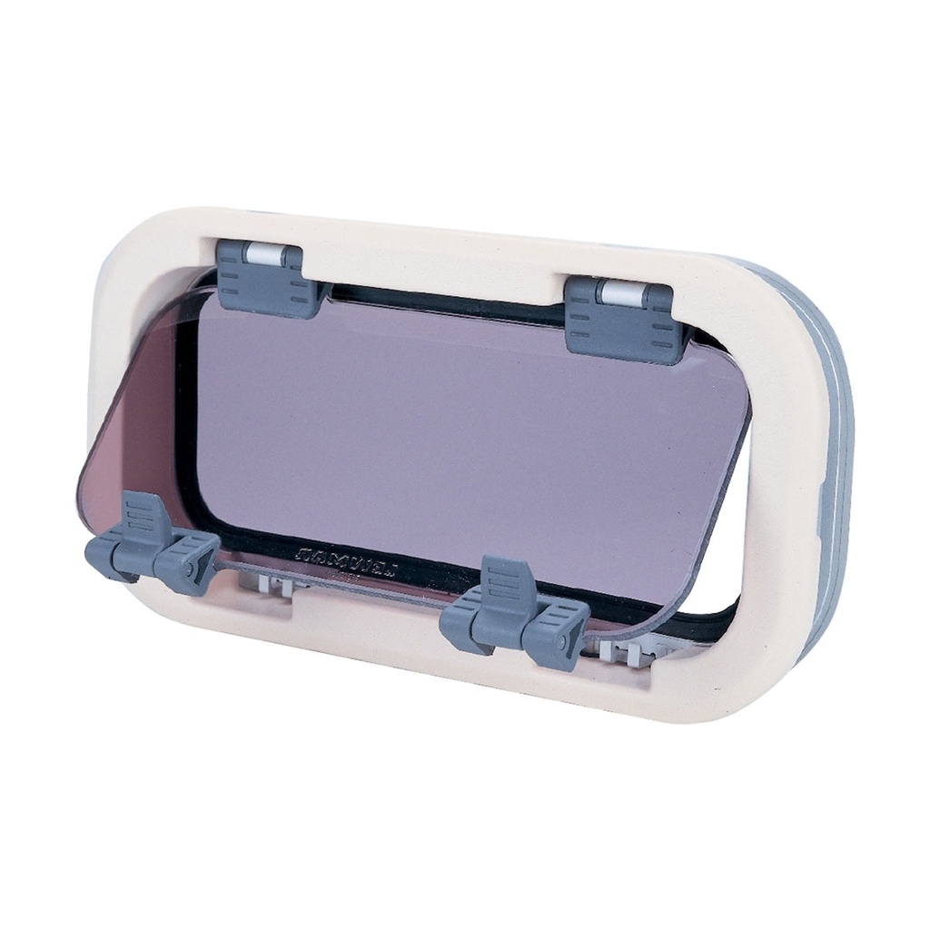 LEWMAR STANDARD PORTLIGHT SIZE 0 SILVER CLR IVORY TRIM OPEN (171022)